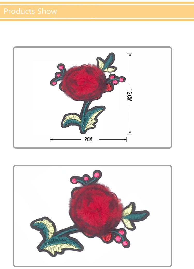 Trendy Design Flower Sew On Patches , Sew On Cloth Badges For Ladies Evening Wear