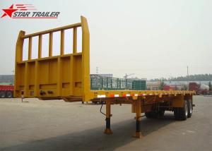 Wholesale 2- Axis 40 Foot Flat Deck Semi Trailer Baffle 8 Tires 13T FUWA Axles In Yellow from china suppliers