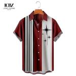 Stand Collar Printed Men's Hawaiian Shirt Summer Coconut Retro Top 3d Casual