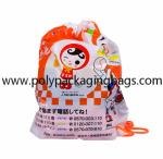 Cartoon 0.06mm PE Drawstring Shoulder Bag For Outing