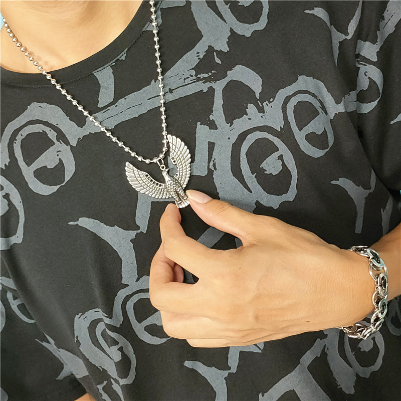 Beaded Ball Stainless Steel Bulk Ball Bead Chains With Eagle Pendant For DIY Necklaces Jewelry Making Accessories