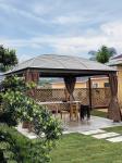 Aluminum Gazebo With Galvanized Steel Double Roof Outdoor Hardtop Gazebo