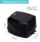 16L/ Min 10W Aquarium Air Pump Quiet Oxygen Air Aerator Pump 600 Gallon