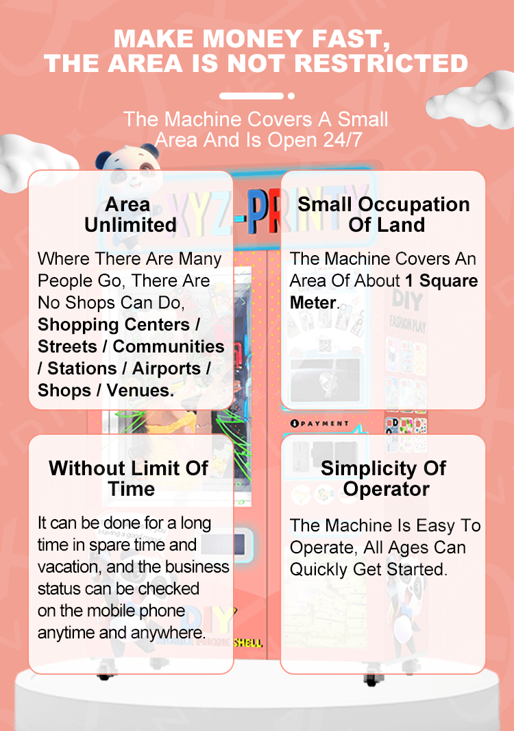 Custom Phone Case Automatic Printer Vending Machine Self-service Phone Case Vending Machine With Credit Card Payment System