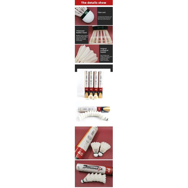 High Quality Duck Feather Shuttlecock for Training Professional Players