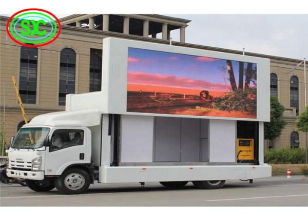 outdoor p6 full color advertising led screen installed on a truck with high brightness