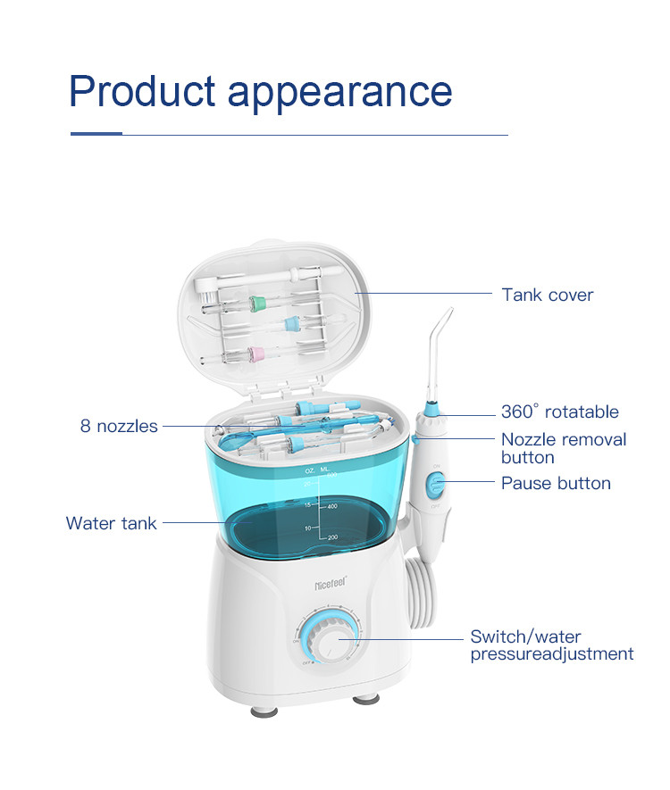 ABS PC Oral Hygiene Water Flosser Teeth Whitening Clean 600ml