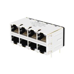 Wholesale JX20-0254NL 2x4 Port 10/100 Base-T G/O Led ICM Connector RJ45 Magnetic Jack from china suppliers