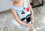 2016 Fashion Girl Kid's Clothes Set Little Sheep Sleeveless Tops+ Short Pants