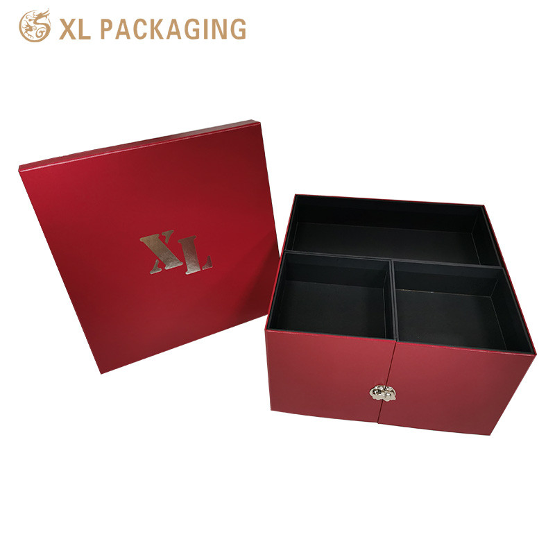 Customized Logo Rotatable Food Storage Box With Metal Lock For Ornament Gift Collection Matte Capping