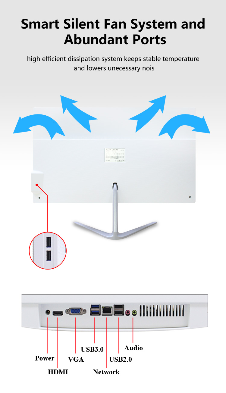 21.5 Inch All In One Computer Core I3 I5 I7 PC Desktop Computer With Call Center Support