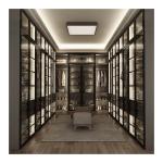 Adjustable MR HDF Board 2024 Luxury Glass Wardrobe Aluminum Wood Door Furniture