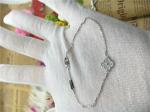 18k White Gold Sweet Alhambra Bracelet , Gold Chain Bracelets For Ladies