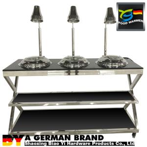 Wholesale Durable Mobile Buffet Stations 3 Mini Chafing Dishes Feat 3 Heat Lamps Set In Granite Banquet Table from china suppliers