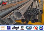 Q235 Galvanized Round High Mast Street Light Pole , Outdoor Lighting Pole For