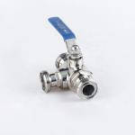Male Thread Butterfly Valve for Pipe Lines Connect in Silver Stainless Steel 304