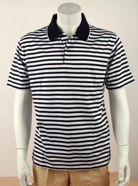 White Black Strips V Neck T Shirts For Men Printed Logo / Not Long Sleeve