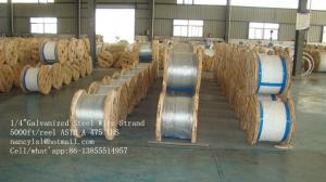 China ASTM A 475 5000 Ft / Reel 1 4 Galvanized Aircraft Cable Wire Rope For Guy Wire on sale