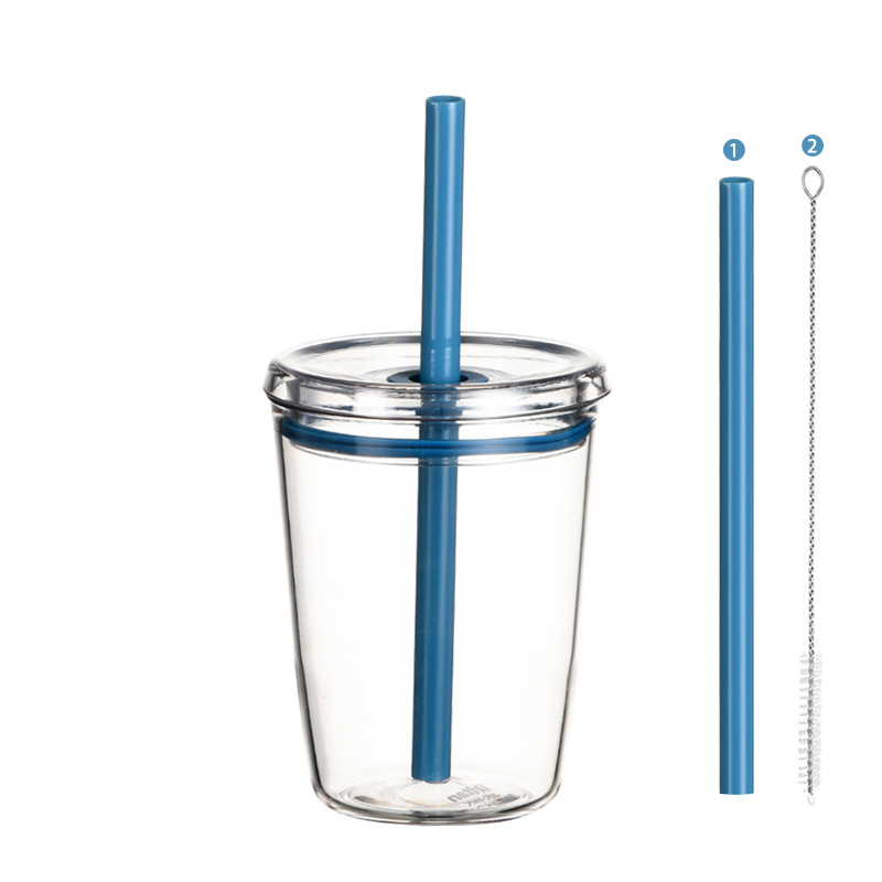 Specific Uses Cold Drinks Plastic Straw Cup 8.5*17cm with Straw Function Sealed And Leakproof