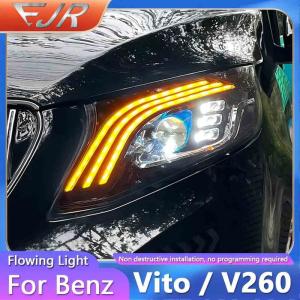 Wholesale Headlight Assembly For Mercedes Benz VITO V Class 2016-2020 Retrofit Maybach DRL LED Light Yellow Flow Turn V260 from china suppliers