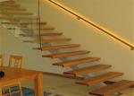 Flexibility Modern Steel Staircase With Wood Treads , Customized Design