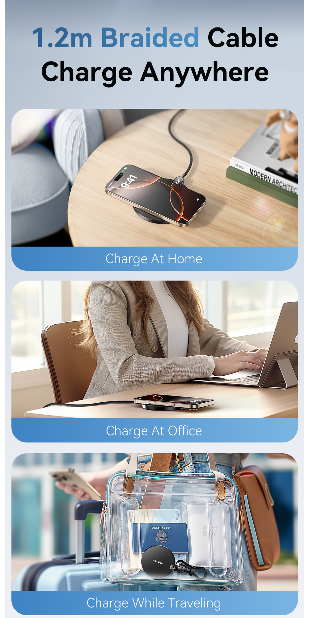 ESSAGER ES-WC15 Series 15W Charger for Android Magnetic Wireless Charger