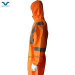 OEM Accepted Type 5 6 Industrial PPE Orange SMS Disposable Coveralls With