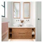 Modern Hotel Bathroom Vanity Cabinet with Solid Wood Construction and Lacquer