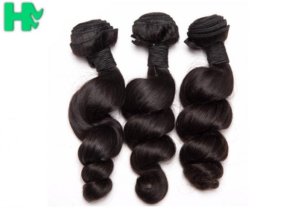 Quality Peruvian Loose Wave Remy Natural Human Hair Extensions Natural Black Soft & Smooth for sale