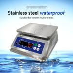 15kg S5 Double Screen Stainless Steel Waterproof Table Electronic Scale for -10