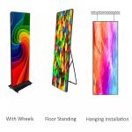 Ultra Slim Smart Standing Poster Led Screen , Digital Indoor P2 Mirror Led