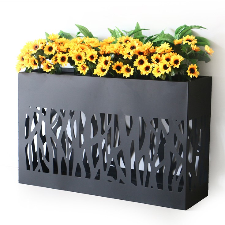 Galvanized steel colorful flower planters pots with words logo