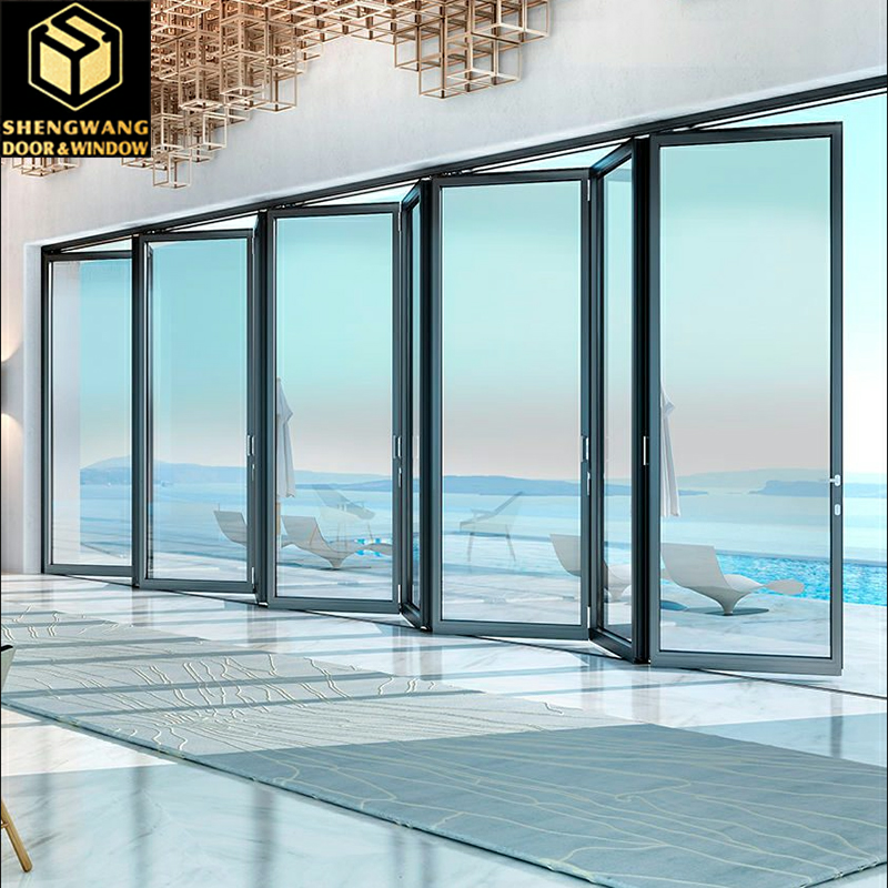 White Aluminum Sliding Glass Door With Glass Options And Custom Design For Energy Saving