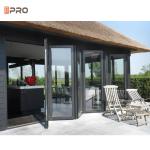 Soundproof aluminum folding door patio folding glass bi-fold door heat