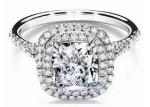OEM Cushion Cut Halo Wedding Ring Set with 66pcs 1.2ct Diamond