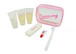 Girls Airline Amenities Kits Waterproof PVC Bag With Dental Kit And Shower