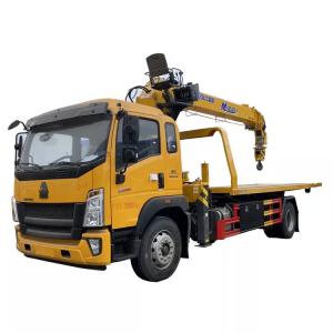 Wholesale 8 Ton Flatbed Rollback Wrecker Tow Trucks 4x2 Medium Duty Mounted Crane from china suppliers