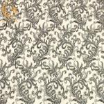 Pure Hand Beaded Embroidered Bridal Lace Fabric For Fashion Evening Dresses