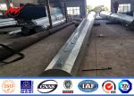 30.5m Flange Type Traditional Galvanized Steel Pole , Electric Power Transmissio