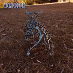 Large outdoor animal art decoration abstract hollow buffalo stainless steel