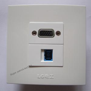Wholesale Good Price Wall Outlet 86x86mm SC Optical Fiber + VGA PC Directly Plug For Laptop Home from china suppliers