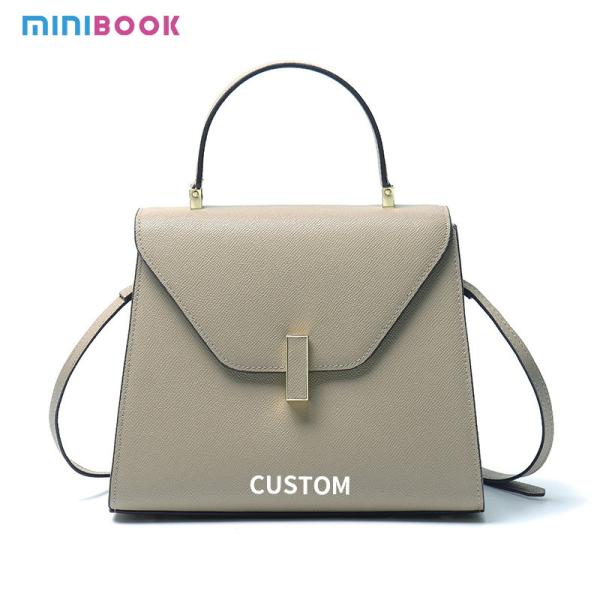 2024 Leather Tote Bag Crossbody with Lockhandbag Fashion Autumn Blue Women's