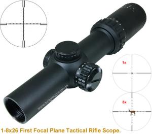 Wholesale 1-8x26mm IR tactical riflescope 1st focal plane riflescope from china suppliers