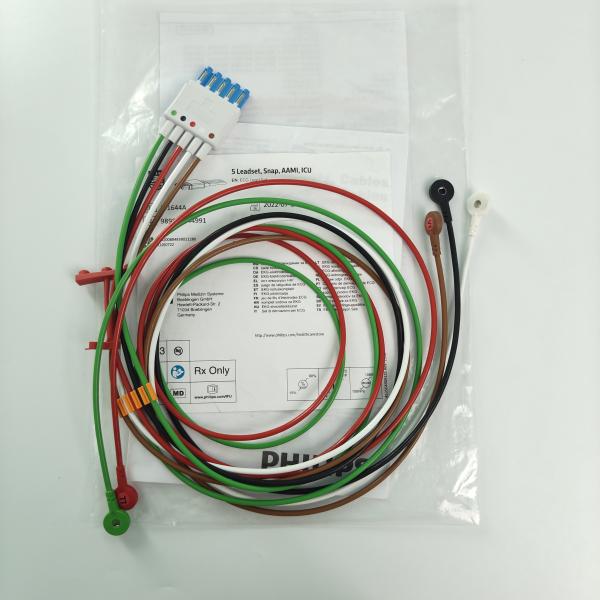 989803144991 Patient Monitor Accessories PHILIP CBL 5 Leadset Snap AAMI ICU REF