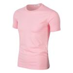Pink Sublimation SGS Turtleneck Short Sleeve T Shirt 190g Washed Cotton