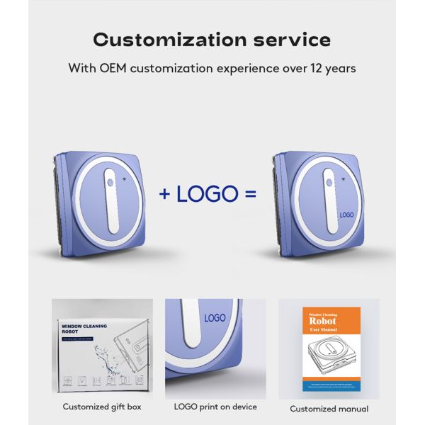 Huidi Home Intelligent Window Cleaning Robot Automatic Remote Control Glass Cleaner for Household Use US Plug Type