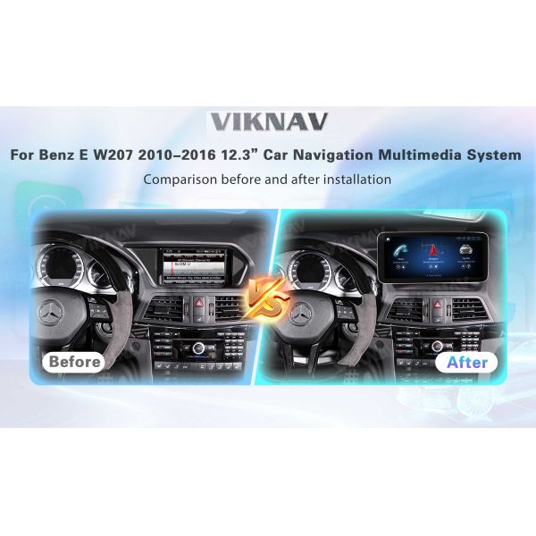 Viknav 12.3 Inch Android Car Radio For Mercedes Benz E W207 2010-2016 GPS Navigation DVD Multimedia Player(NTG4.5)