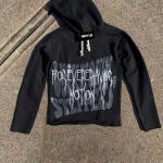 Custom Men Hoodies Puff Print Cut Edge Cropped Hoodie Men Drawstring Distressed