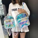 Ins Super Hot Laser Student Small Backpack Ladies Fashion Mini Transparent
