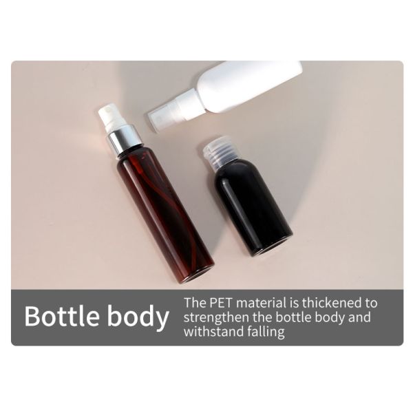 Plastic Brown Dropper Bottle 50ml 60ml PET Lotion Bottle For Cream